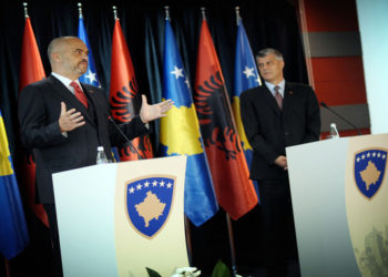 di Rama and Hashim Thaci during a Press Conference