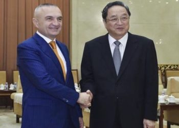 Ilir Meta with Yu Zhengsheng in Beijing