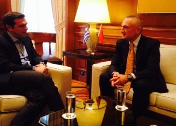 Greek PM Alexis Tsipras and Albanian Speaker Ilir Meta
