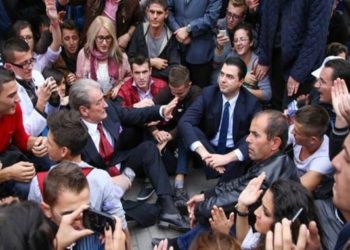 berisha, basha, tirana, democratic, protest, albania