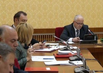 Edmond Spaho chairing the CEZ investigative committee at the Albanian Parliament