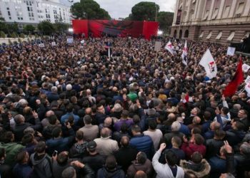 democratic, opposition, albania, tirana
