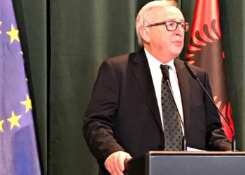 Jean Claude Juncker today in Tirana, Albania